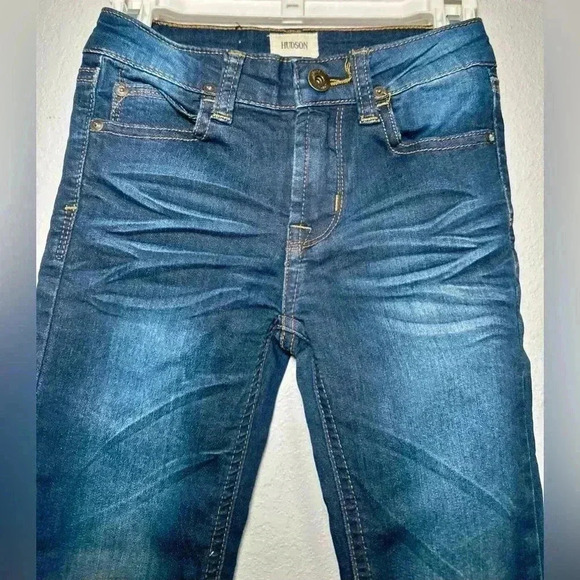 156. Hudson Girls/ Boys Jeans Pants Sz 4T Logo Patch Stitch Pocket - Picture 2 of 5